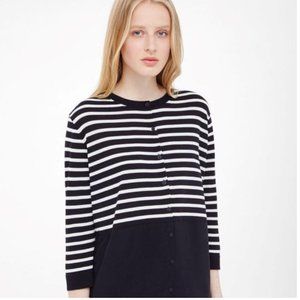 COS navy silk & cotton dress